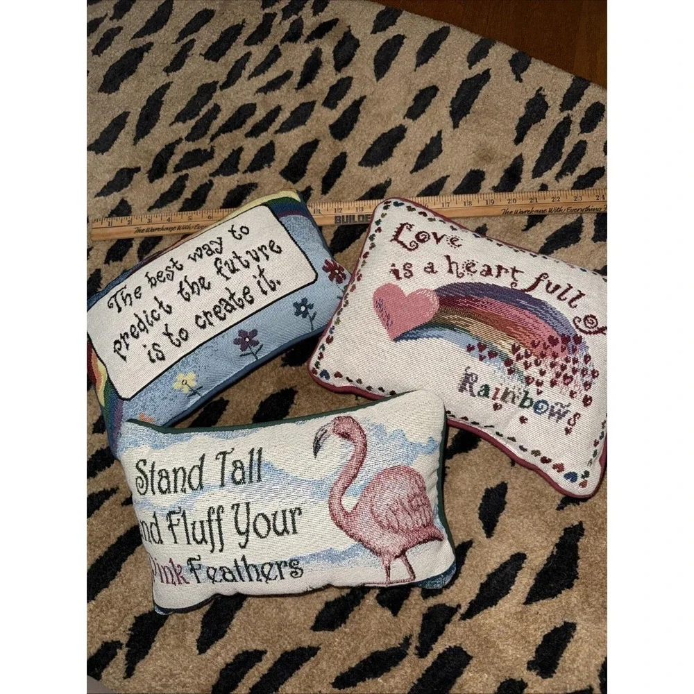 3  Decorative Rectangular Accent Pillows. Fluff Your Feathers, Full Heart Create